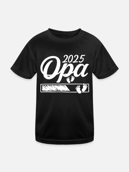 Werdender Opa 2025 Opa loading Geschenk Männer - Kinder Funktions-T-Shirt - Schwarz - Vorne
