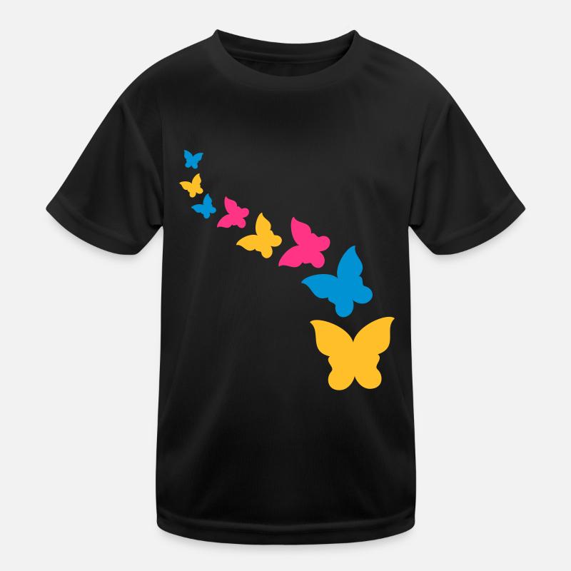 Beautiful colorful flying butterfly pattern Kids Functional T-Shirt