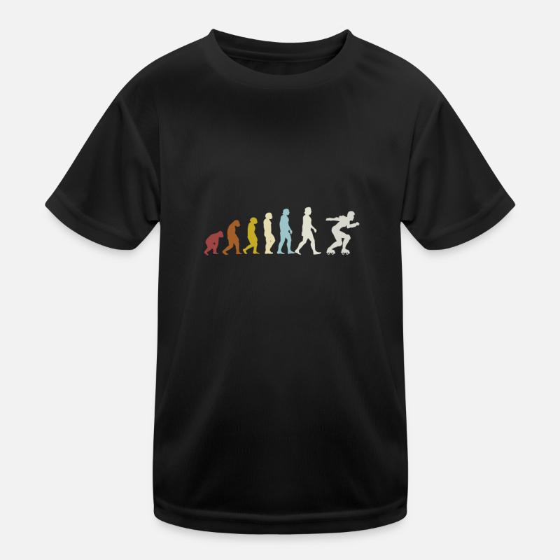 Inline-Skates Inline-Skating Rollschuhlaufen - Kinder Funktions-T-Shirt - Schwarz