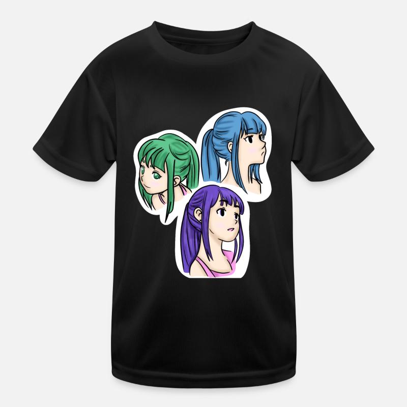 The triplets 💚💜💙 - Kids Functional T-Shirt - black