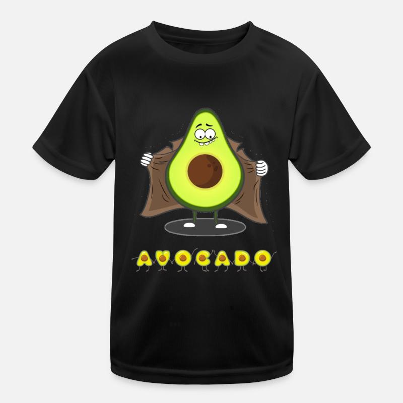 Avocado - Kinder Funktions-T-Shirt - Schwarz
