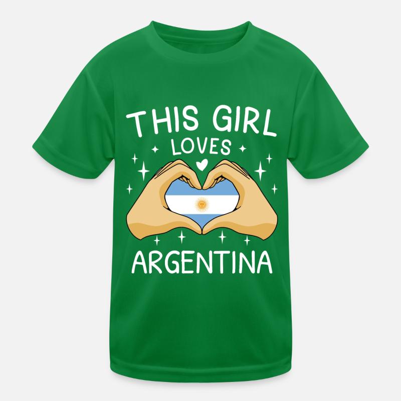 Drapeau de l’Argentine Amérique du Sud Drapeau argentin T-shirt sport Enfant