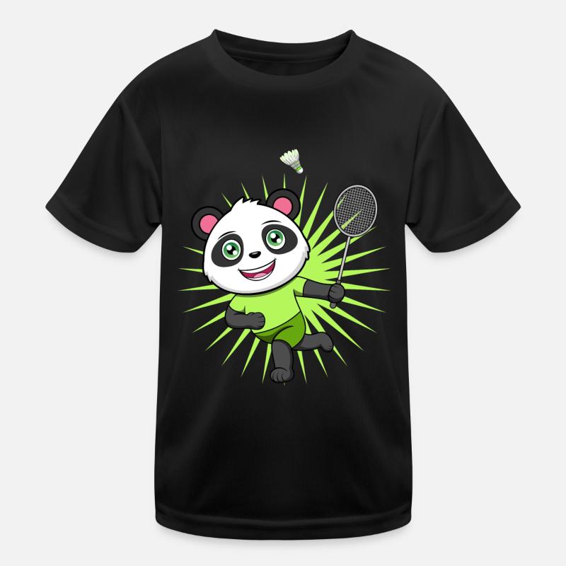 Sulkapalloilija Panda Bear Ironic Hobby Sports Lasten tekninen t-paita