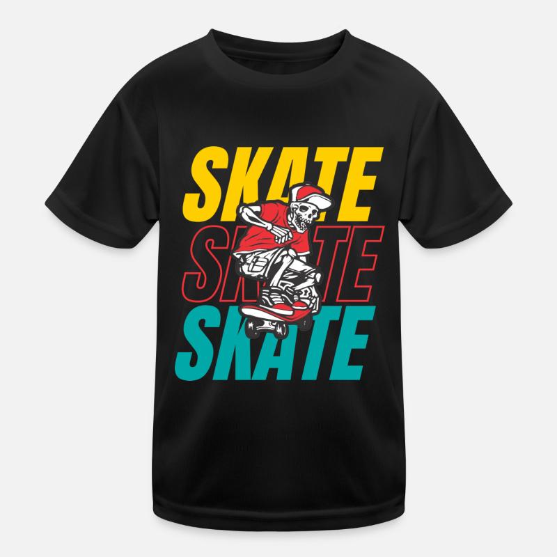 Skateboard Kinder Funktions-T-Shirt