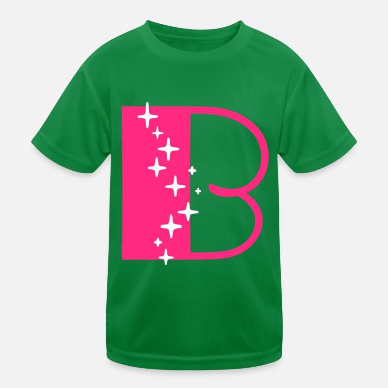 Buchstabe B Glitzer Kinder Funktions-T-Shirt