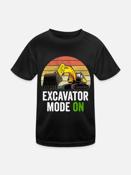 Baggerfahrer Baggerfahrer - Kinder Funktions-T-Shirt - Schwarz - Vorne