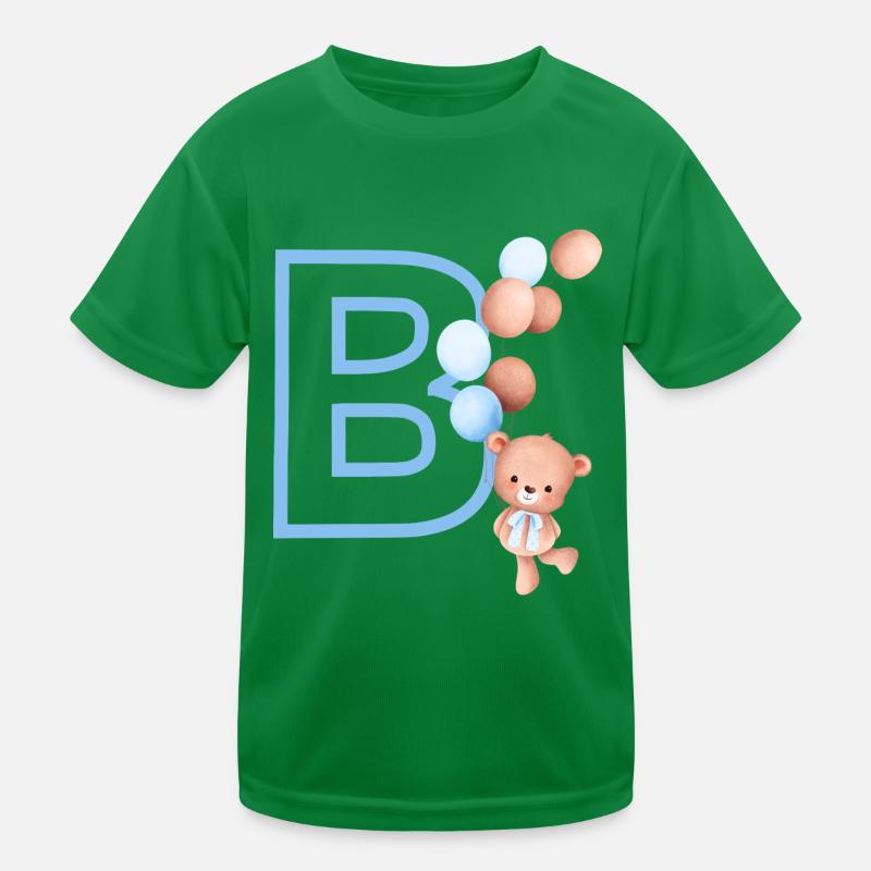 Lettre b bleue ours T-shirt sport Enfant