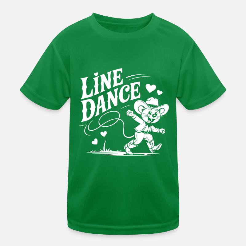 Line Dance Mouse Funny Mouse Dancing Line Dance Kids Functional T-Shirt