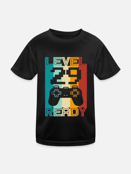 29.Geburtstag Gamer Geschenkidee Zocker 29 Jahre - Kinder Funktions-T-Shirt - Schwarz - Vorne
