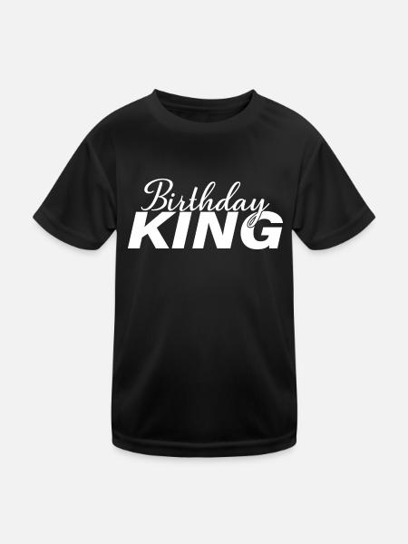 Birthday King - Cool Birthday Party Gift For Men - Kids Functional T-Shirt - black - Front