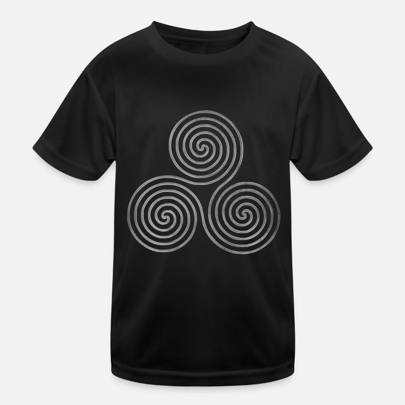 celtic triple Spiral - oneline antique silver Kinder Funktions-T-Shirt