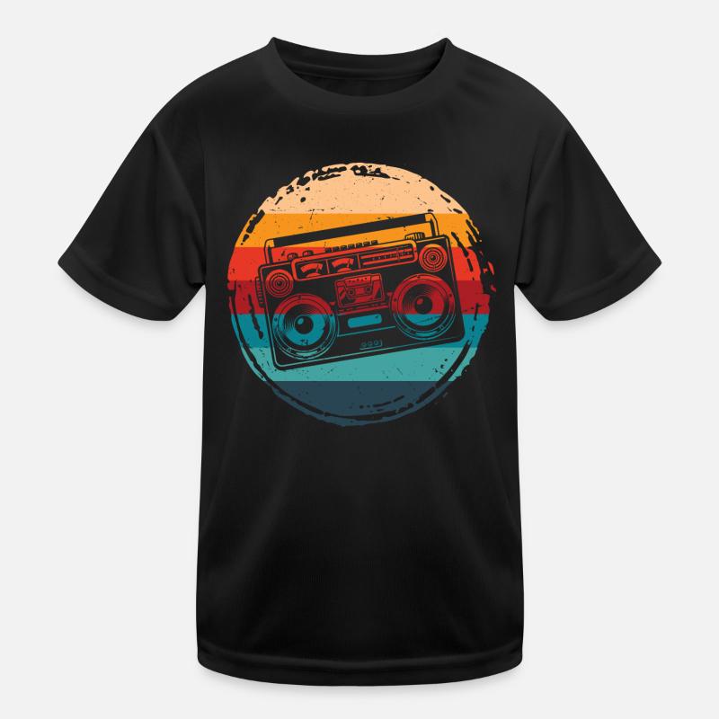Boombox, music player, retro Kids Functional T-Shirt