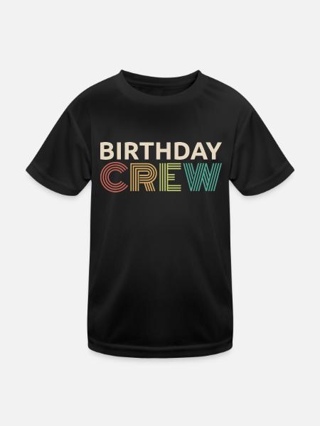 Birthday Crew Matching Gruppe Geburtstagsfeier Outfit - Kinder Funktions-T-Shirt - Schwarz - Vorne
