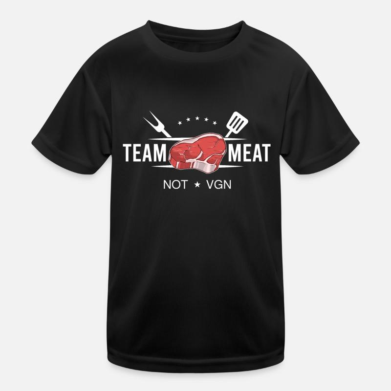 Team Meat Grillen Griller Fleischesser Steak Kinder Funktions-T-Shirt