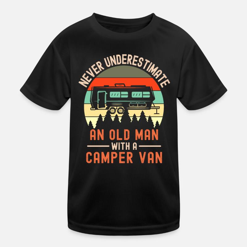 Unterschätzen Sie niemals einen alten Mann mit einem Wohnmobil Kinder Funktions-T-Shirt
