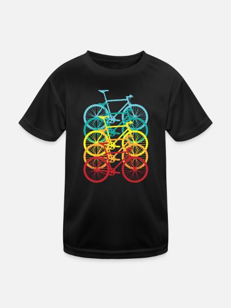 Retro Fahrrad T-Shirt Vintage Fahrräder - Kinder Funktions-T-Shirt - Schwarz - Vorne
