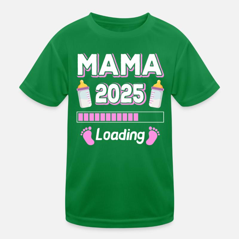 Mama 2025 Loading Mutter Mütter Mom Muttertag Kinder Funktions-T-Shirt