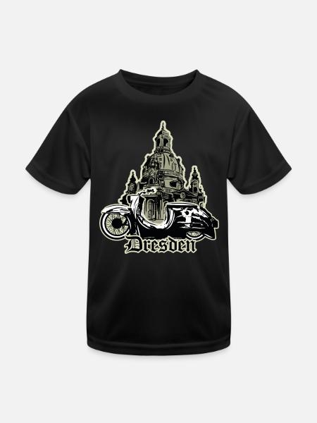 Schwalbe (Dresden) // Illustration - Kinder Funktions-T-Shirt - Schwarz - Vorne