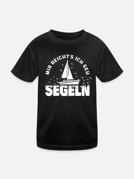 Segelboot Katamaran Kapitän Segeln Segler Geschenk - Kinder Funktions-T-Shirt - Schwarz - Vorne