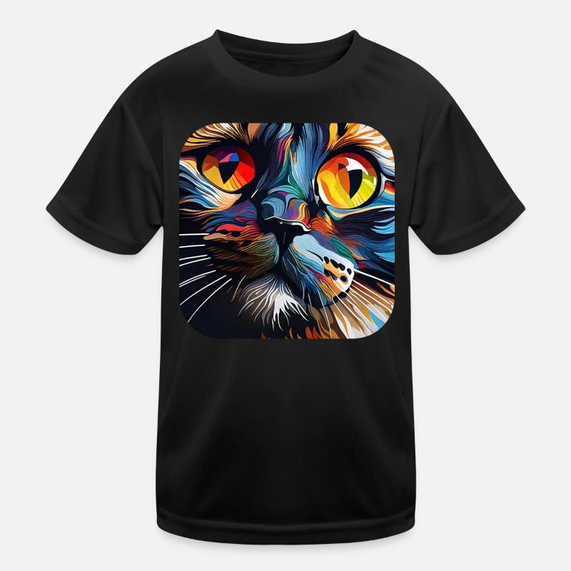 Chat à motif psychédélique T-shirt sport Enfant