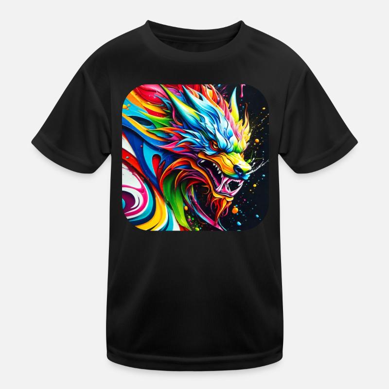 Cool Chinese dragon in graffiti style Kids Functional T-Shirt