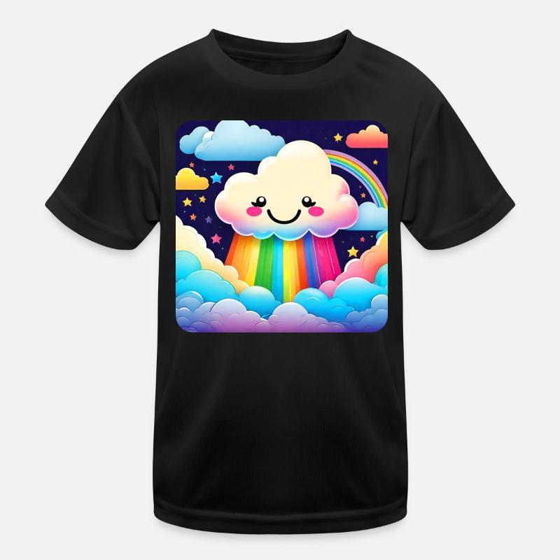 Niedliche Wolke regnet Regenbogen Farben Kinder Funktions-T-Shirt