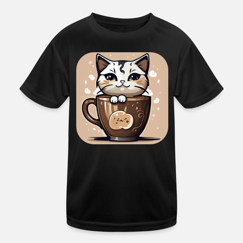 Chat de café mignon T-shirt sport Enfant