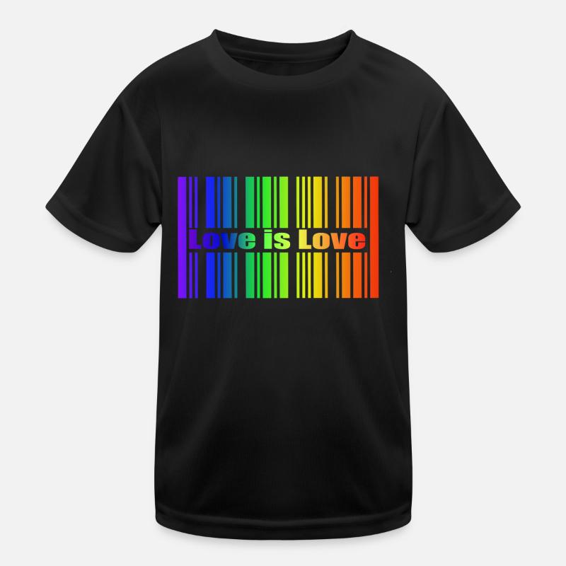 Regenbogen Strichcode, Love is Love Kinder Funktions-T-Shirt