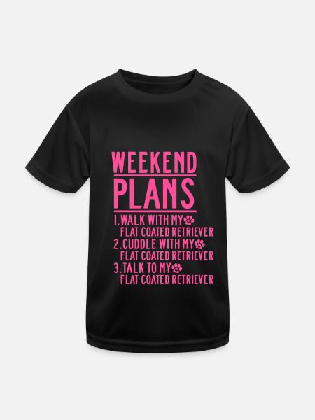 Chien retriever à poil plat Maman Maman Disant Rose - T-shirt sport Enfant - noir - Devant