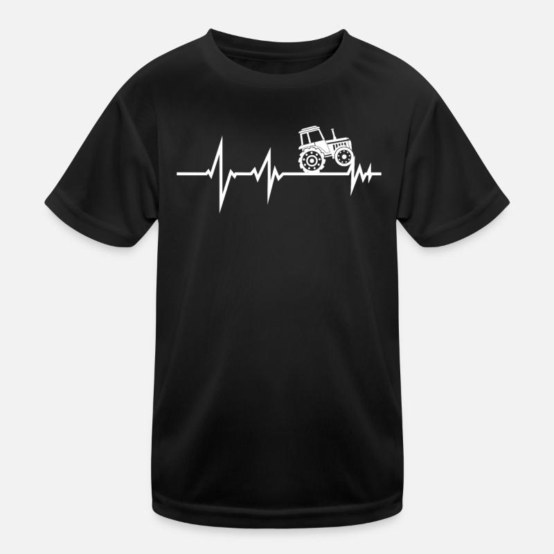 Heartbeat Tractor Trecker for Farmer Kids Functional T-Shirt