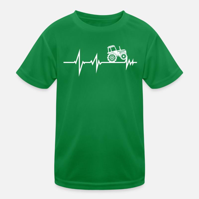 Heartbeat Tractor Trecker for Farmer Kids Functional T-Shirt