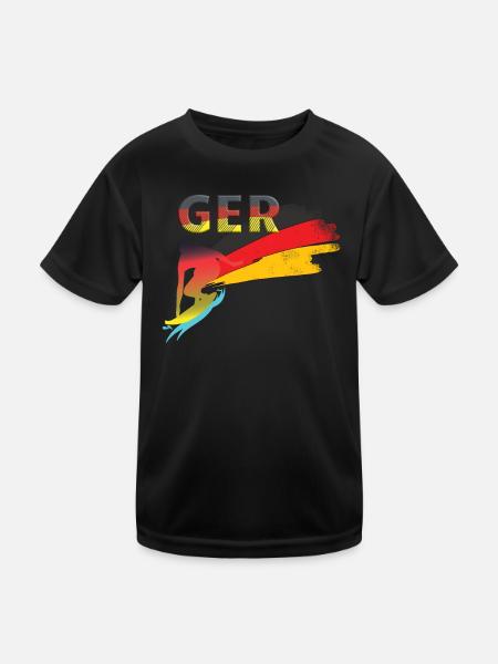 Allemagne Surf - T-shirt sport Enfant - noir - Devant