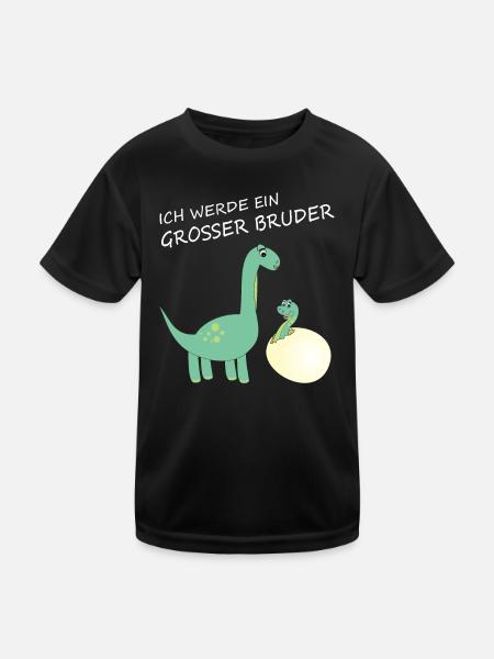 Geschenkidee zur Geburt großer Bruder - Kinder Funktions-T-Shirt - Schwarz - Vorne