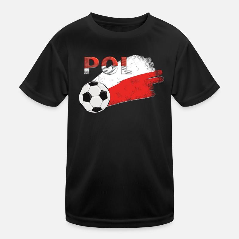 Fahne Polen Kinder Funktions-T-Shirt