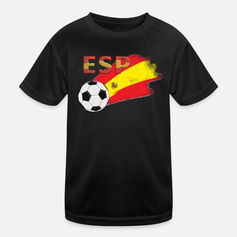 Fahne Spanien Kinder Funktions-T-Shirt