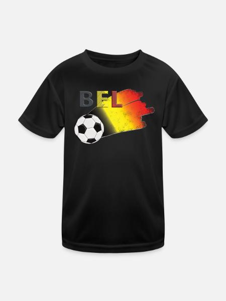 Flag Belgium - Kids Functional T-Shirt - black - Front