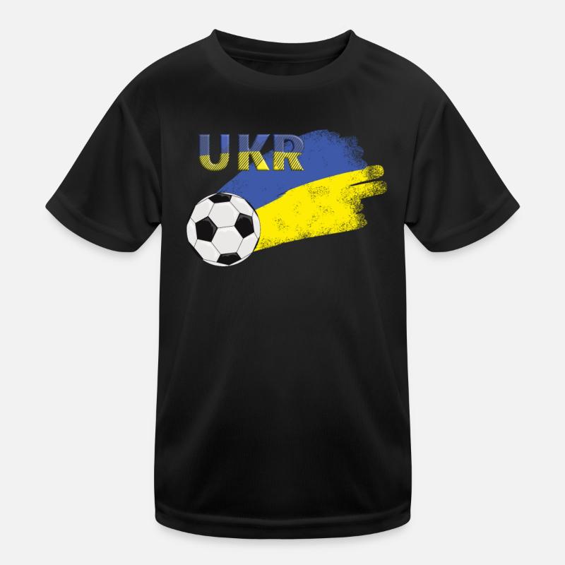 Fahne Ukraine Kinder Funktions-T-Shirt