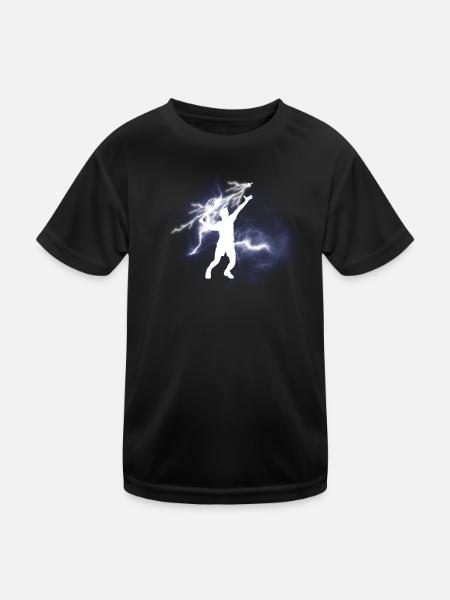 Badminton Geschenkidee Sport Design - Kinder Funktions-T-Shirt - Schwarz - Vorne