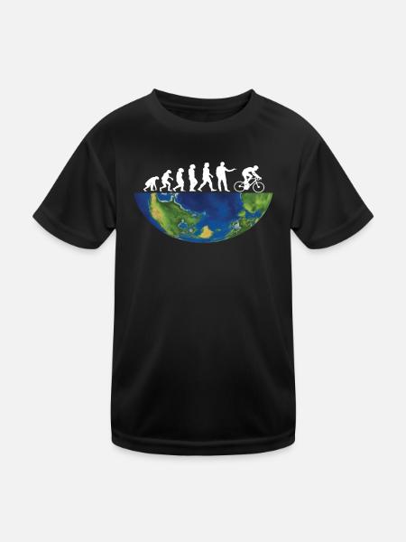Bicycle Accessories Cyclist Motif - Kids Functional T-Shirt - black - Front
