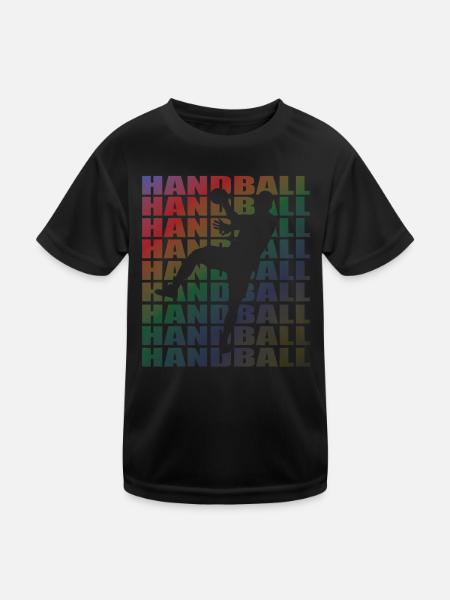 Handball Zubehör handballer Motiv - Kinder Funktions-T-Shirt - Schwarz - Vorne