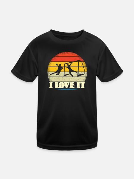 Handball Zubehör handballer Motiv - Kinder Funktions-T-Shirt - Schwarz - Vorne