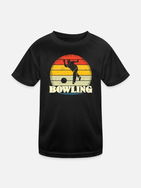 Accessoires de bowling avec motif bowling - T-shirt sport Enfant - noir - Devant