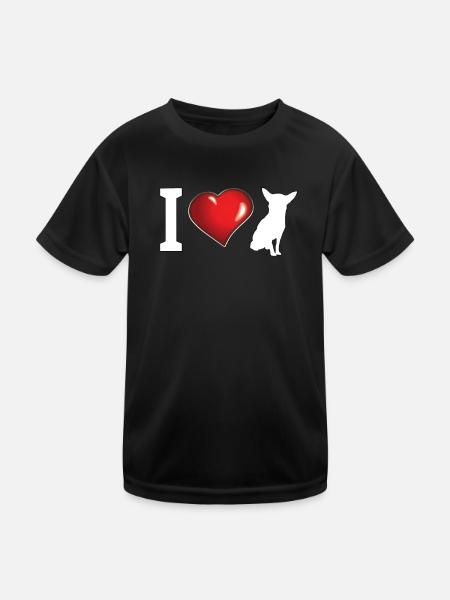 Chien Chihuahua Propriétaire de chien Gechenkidee - T-shirt sport Enfant - noir - Devant