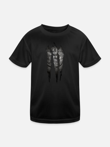 Cat Friend, Cadeau d’accessoires pour chat - T-shirt sport Enfant - noir - Devant