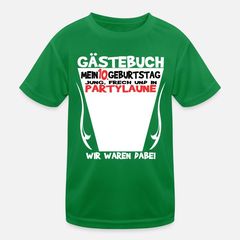 10. Geburtstag Mädchen & Junge Gästebuch Kinder Funktions-T-Shirt