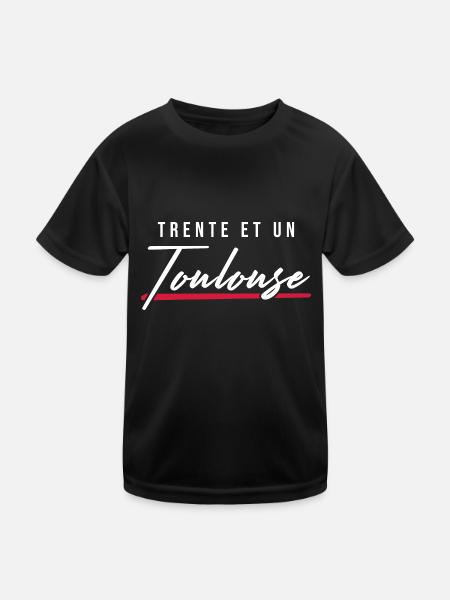 Toulouse 31 Frankreich Kennzeichen - Kinder Funktions-T-Shirt - Schwarz - Vorne