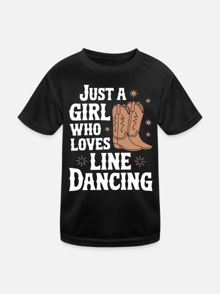 Line Dancing Dancing Dancers - Kids Functional T-Shirt - black - Front