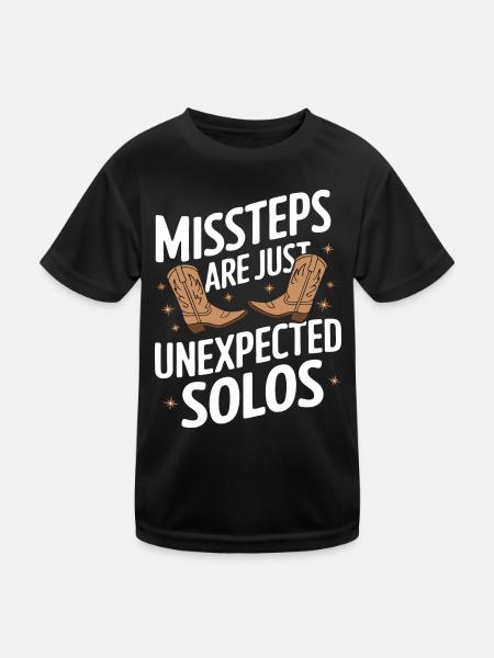 Line Dancing Dancing Dancers - Kids Functional T-Shirt - black - Front
