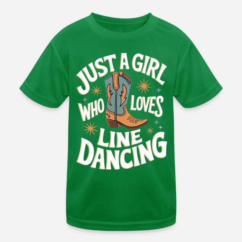 Line Dancing Tanzen Tänzer Kinder Funktions-T-Shirt