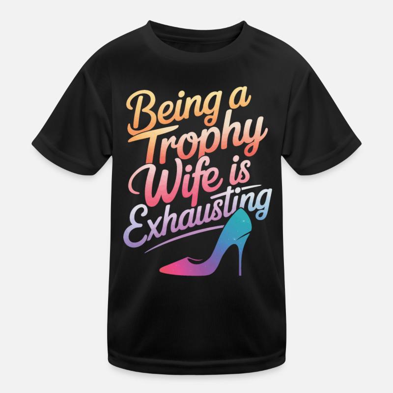 Frau Ehefrau Partnerin Familie Verheiratet Kinder Funktions-T-Shirt